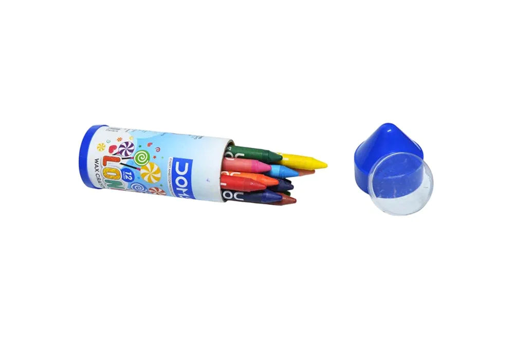 DOMS 8739 LONG WAX CRAYONS 12 PAPER TUBE DOMS 8739 LONG WAX CRAYONS 12 PAPER TUBE